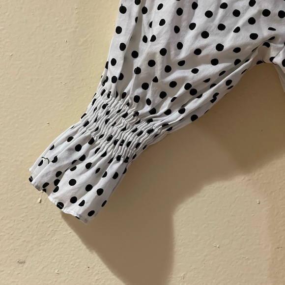Off The Shoulder Polka Dot Zara Bodysuit Size S | Polkadot Zara Top | Bodysuit - Picture 2 of 5